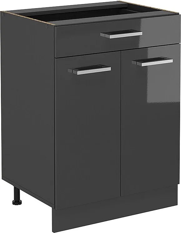Szafka dolna do kuchni antracyt wysoki połysk 60x46x81.6 r-line