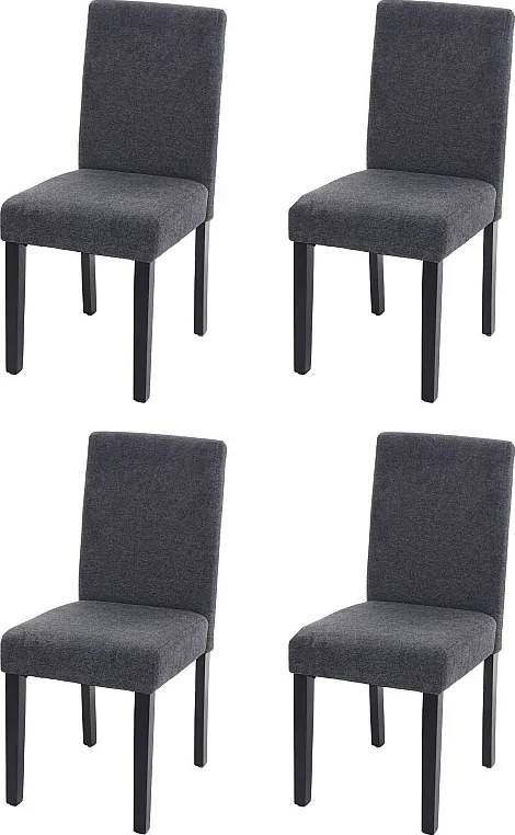 Krzesło do jadalni Littau (zestaw 4 sztuk),  tkanina, antracytowy szary, ciemne nogi