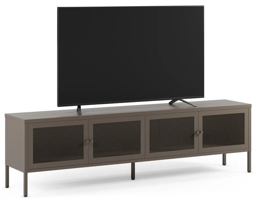 Szara metalowa szafka pod TV 160x50x35 cm Fayna – Marckeric