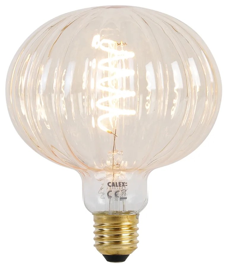 Lampa wisząca złota 3-światłowa w tym LED bursztynowy ściemniany - Cava Luxe Nowoczesny Oswietlenie wewnetrzne