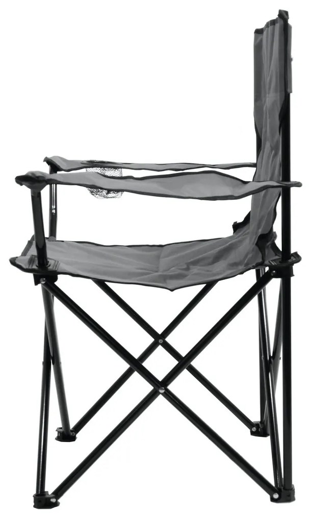Cattara 13447 Składane krzesło kempingowe Bari, szary, 49 x 39 x 84 cm