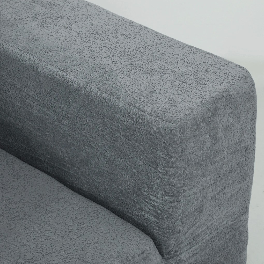 HOMCOM Modułowa narożna sofa, sofa w kształcie U z szerokimi i głębokimi siedziskami, 2 pufy, ciemnoszara | Aosom PL