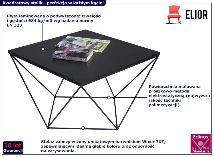 Czarny druciany stolik kawowy - Mokita 4X
