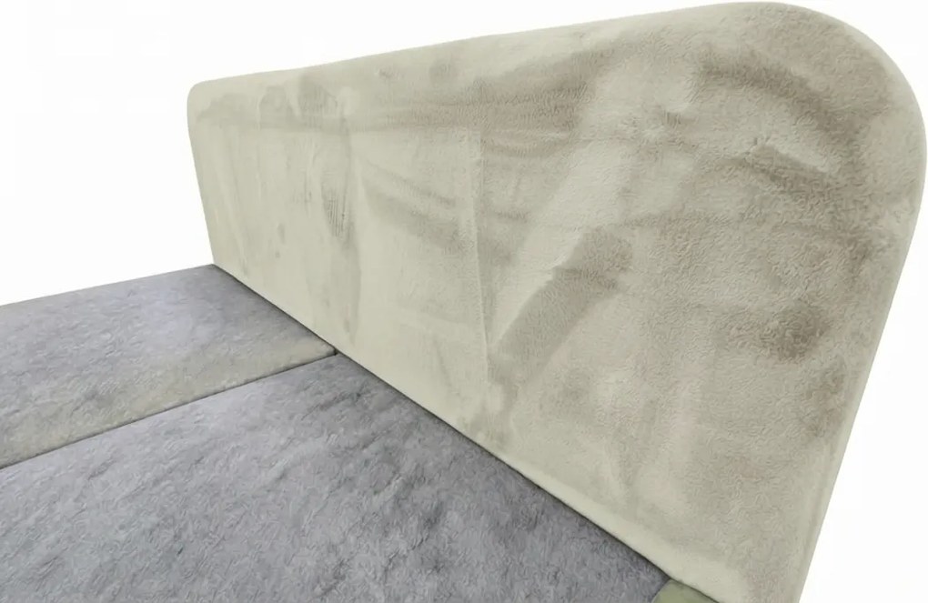 Tapicerowane łóżko kontynentalne FORENA 140x200 cm kremowe Materac: Materac sprężynowy Bonell