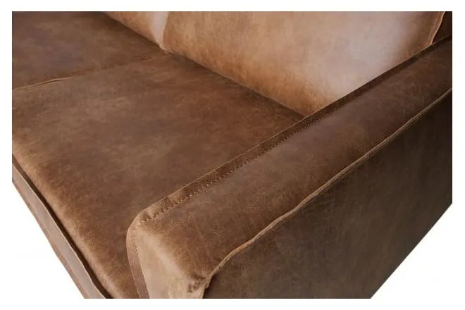 Brązowy narożnik z imitacji skóry BePureHome Rodeo, lewostronny