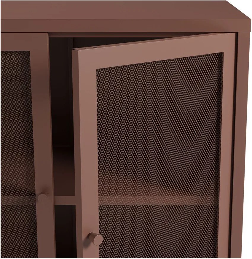 Bordowa metalowa komoda 121x90x40 cm Fayna – Marckeric