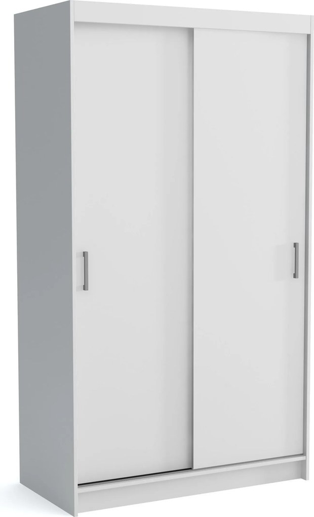 Szafa Przesuwna NICOLA 120 cm z Lustrem Szafa Dwudrzwiowa Biała