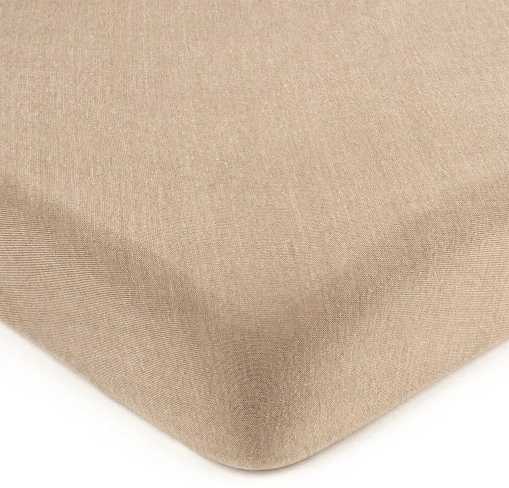 4Home prześcieradło jersey jasnobrązowy, 180 x 200 cm