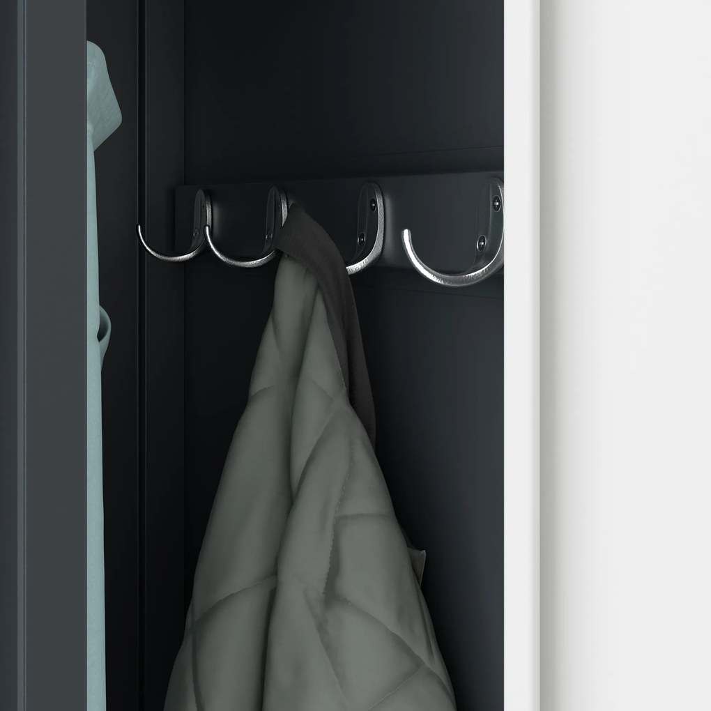 Szafka ubraniowa BHP antracytowo-biała: czterokomorowa KACPER, 800 x 1800 x 500 mm