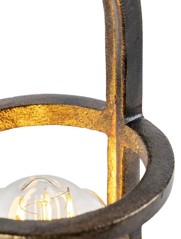 Lampa stołowa art deco brązowa 35 cm - Kevie ArtDeco Oswietlenie wewnetrzne