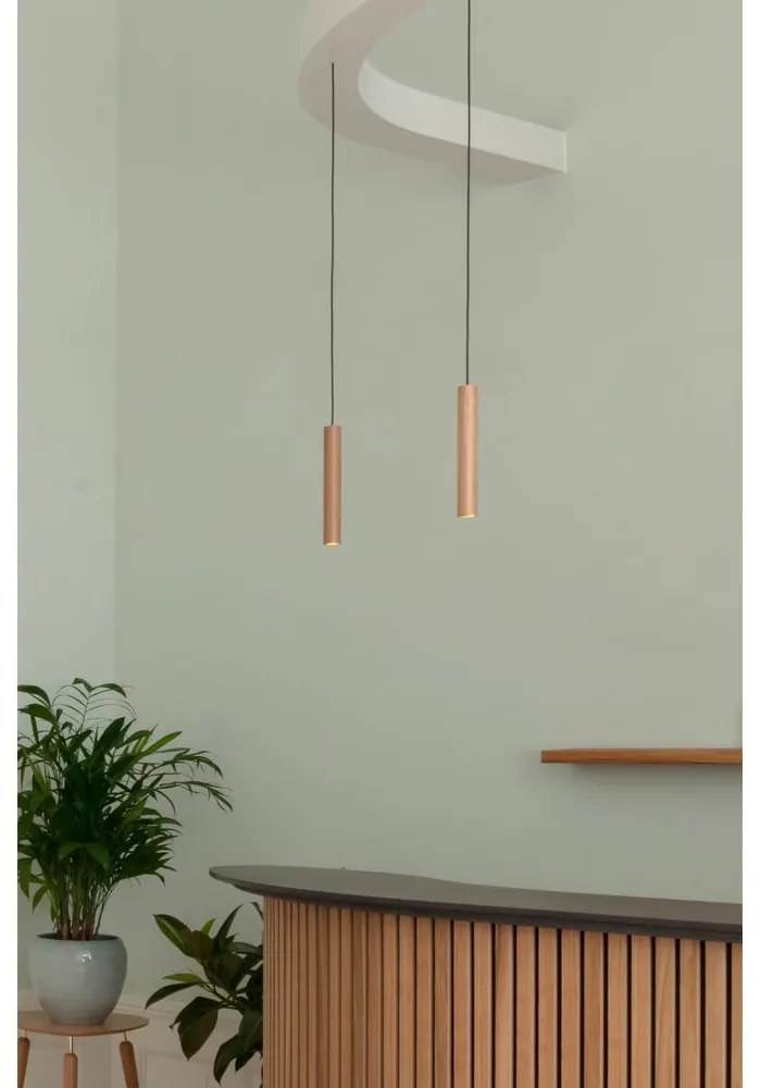 Lampa wisząca LED z drewnianym kloszem ø 3 cm Chimes – UMAGE