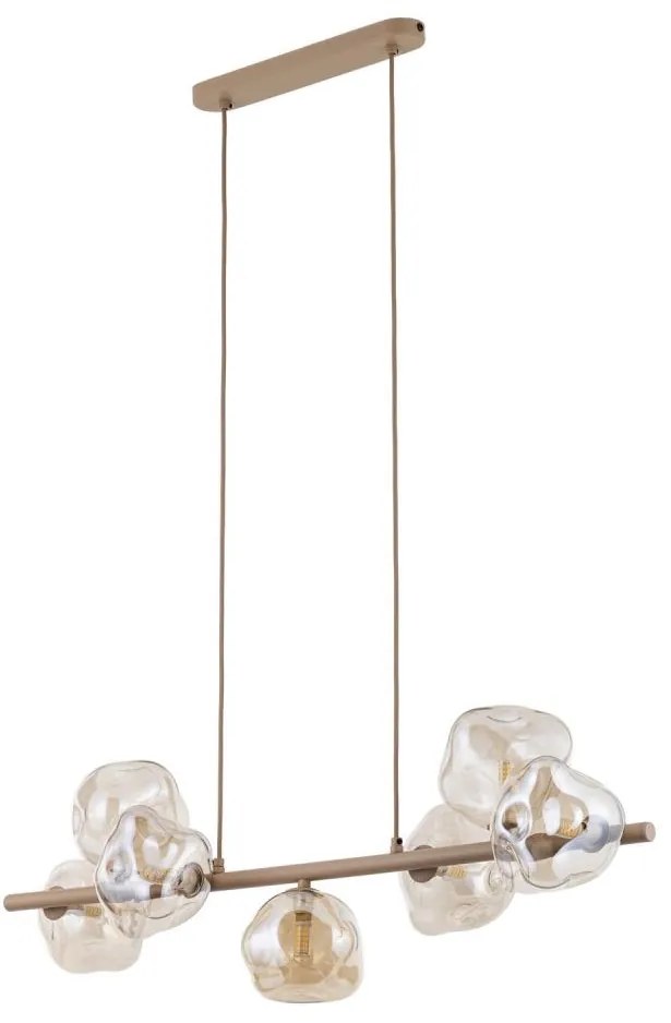 Žyrandol na lince LAVA 7xG9/8W/230V beżowy/przydymiony beżowy