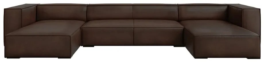 Ciemnobrązowy skórzany narożnik (w kształcie litery "U") Madame – Windsor &amp; Co Sofas