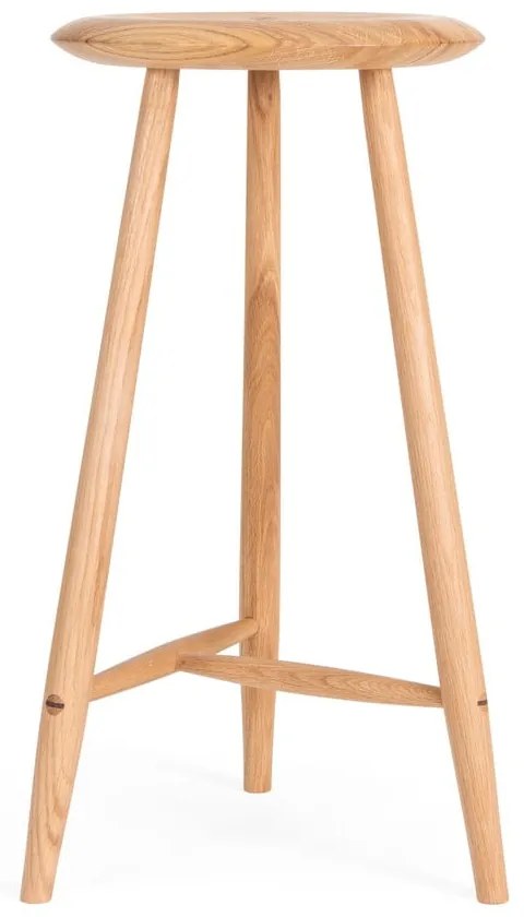 Hoker z litego drewna dębowego w naturalnym kolorze (wysokość siedziska 65 cm) Blanc – Gazzda
