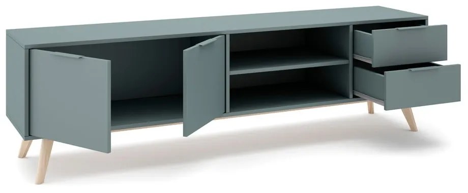 Szarozielona szafka pod TV 180x53x40 cm Pisco – Marckeric