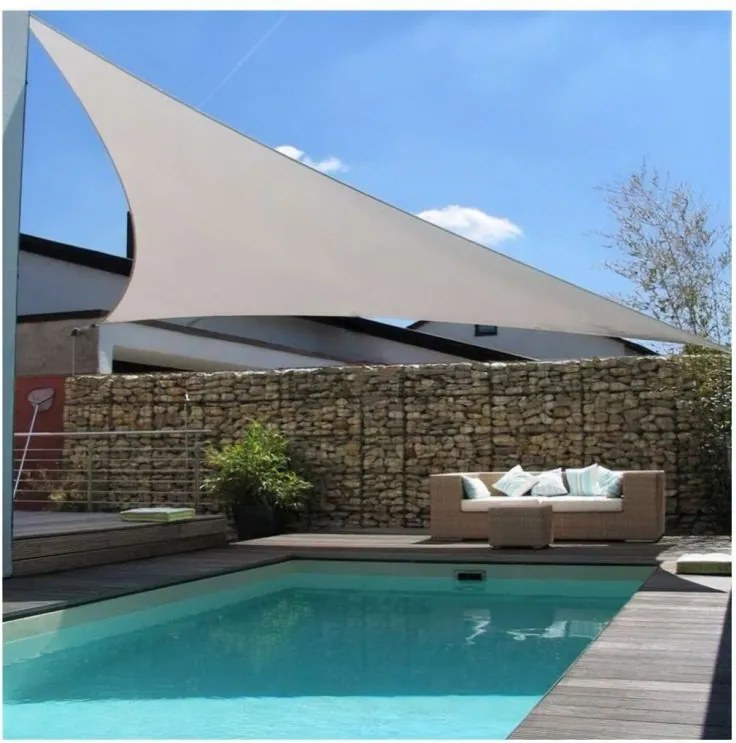 Trójkątny żagiel przeciwsłoneczny tarasowy 192G - 5x5x5 m, szary