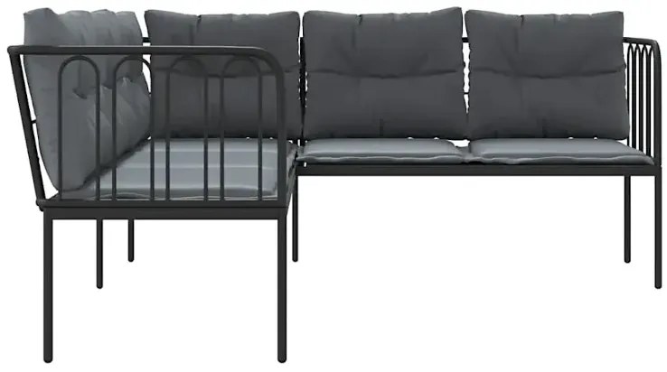 Sofa ogrodowa z antracytowymi poduszkami - Brenno