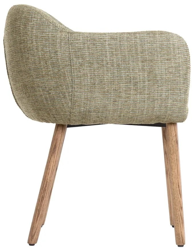 Jasnozielone tapicerowane fotele jadalniane zestaw z podłokietnikami 2 szt. Blaine – Light &amp; Living