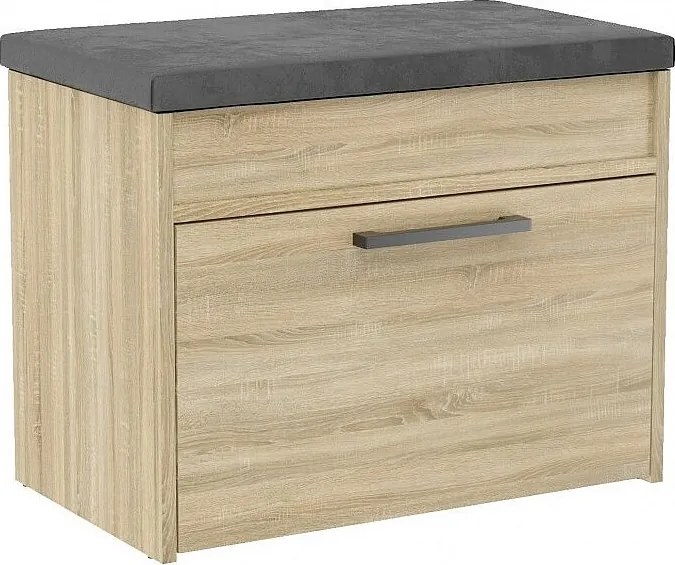 Szafka na Obuwie Parma MINI | Dąb Sonoma | 60x35x49 cm | Szafka na obuwie z siedziskiem