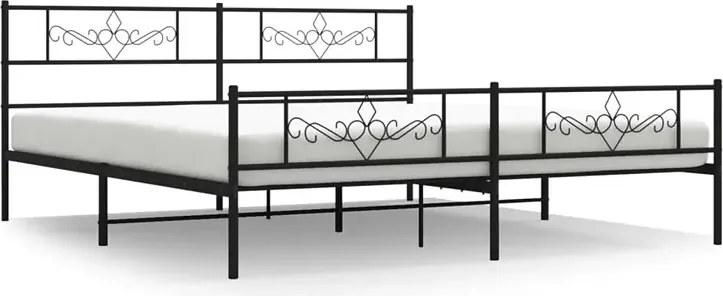 Czarne metalowe łóżko małżeńskie 200x200 cm M0-S07