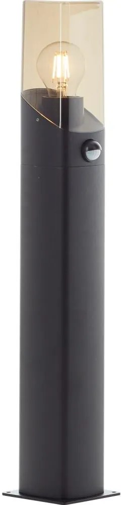 Brilliant - Lampa zewnętrzna z czujnikiem MINOU 1xE27/10W/230V IP44 czarna/dym