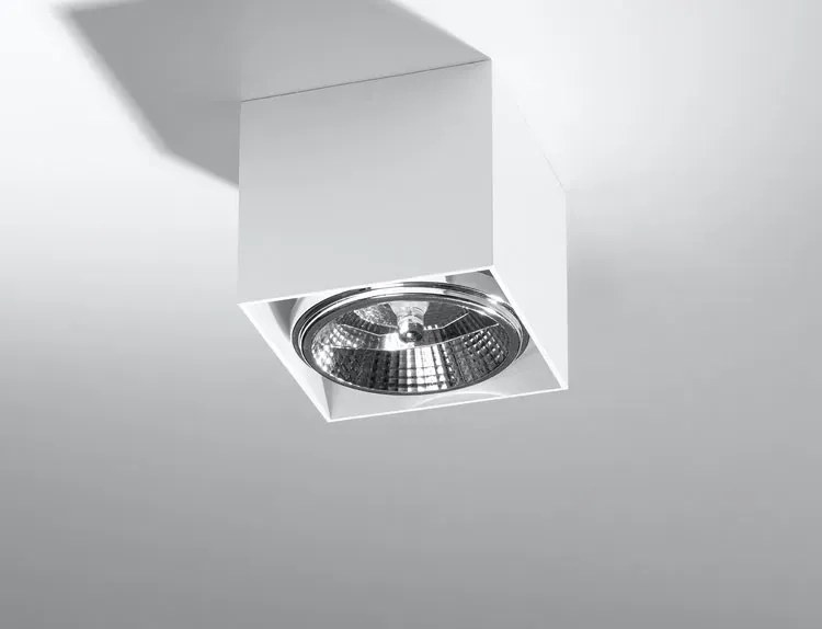 Biały kwadratowy plafon LED - EX656 Weryl 5X