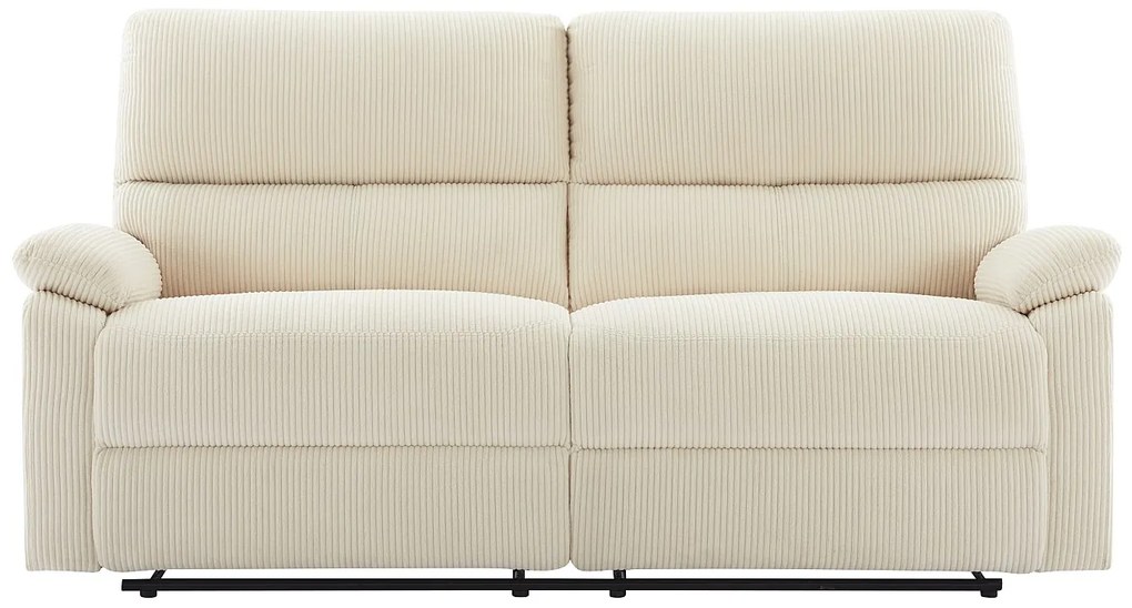 Kanapa 3-osobowa z elektryczną funkcją relax z beżowego sztruksu - LUNANO