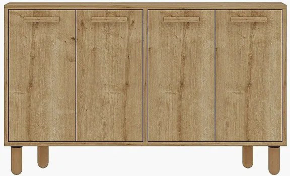 Komoda drewniana – 120 cm x 73,6 cm x 29,6 cm – Dąb szafirowy – Płyta wiórowa pokryta melaminą