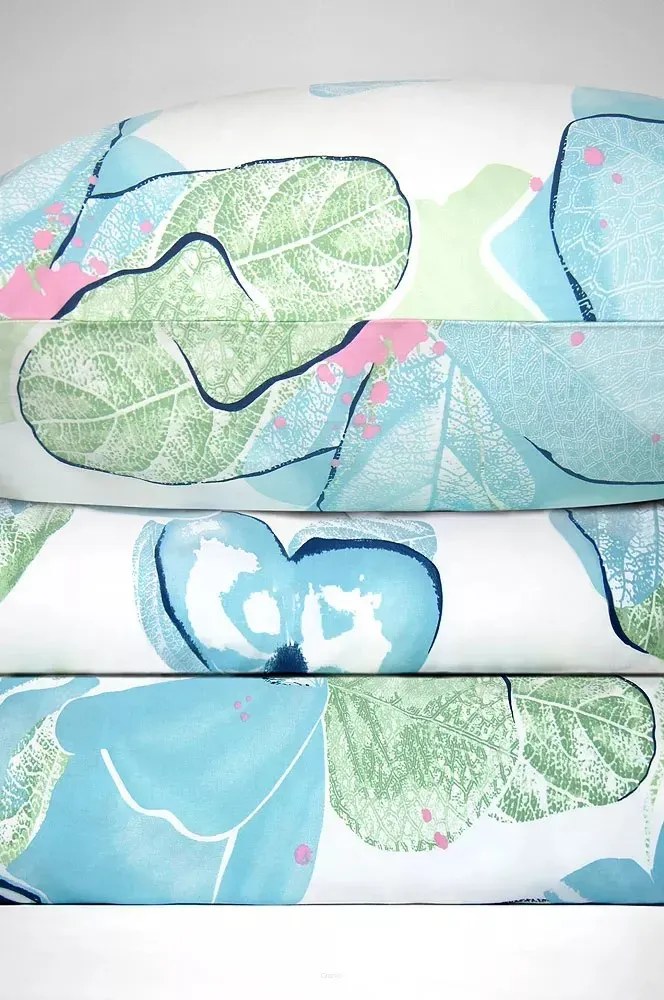 Pościel satynowa SAINT TROPEZ 160X200 niebieska/zielona Premium GRENO