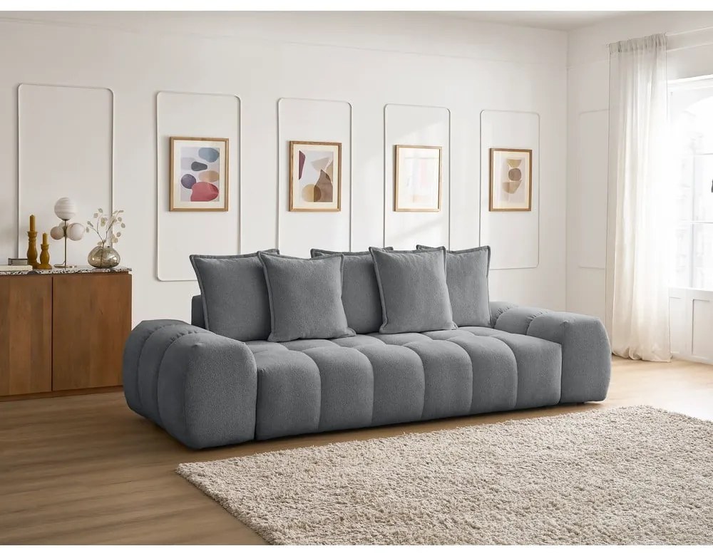Ciemnoszara sofa z tkaniny szenilowej 278 cm Everest – Bobochic Paris