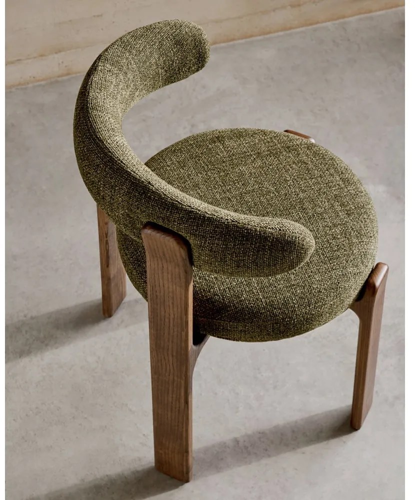 Krzesło z litego drewna jesionowego w kolorze khaki i brązowym Granite – Kave Home