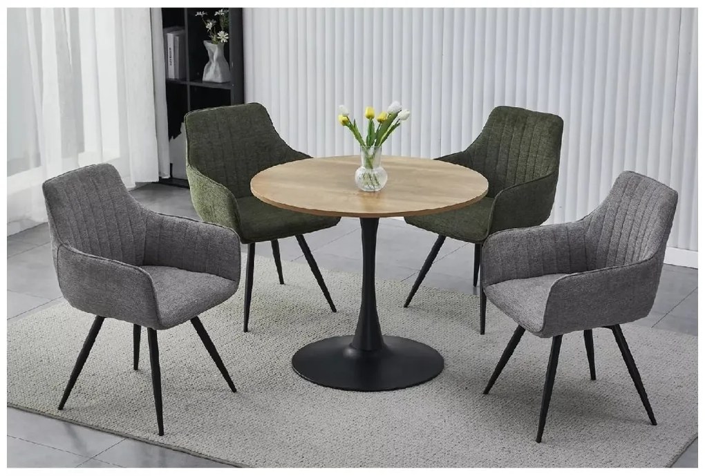 Okrągły stół jadalniany AMADEO II 90x90 cm, dekor dąb