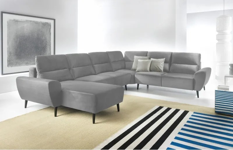 Narożnik BOSCO XL zestaw z elektryczną funkcją regulacji tkanina Monolith 85 Popielaty WERSAL