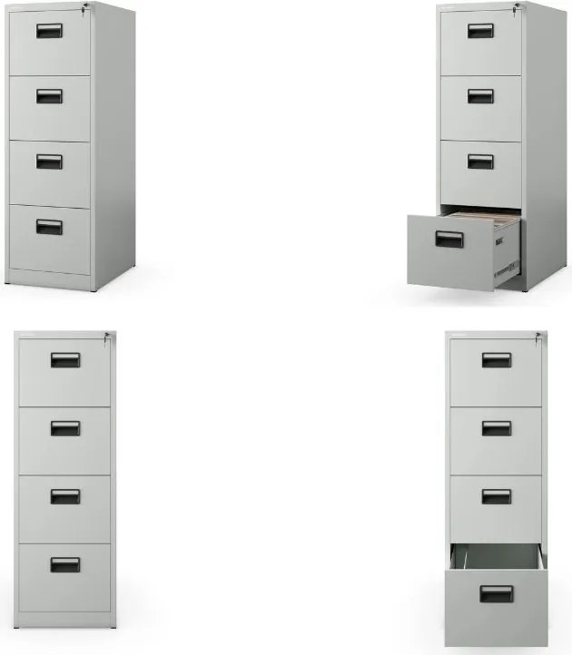 Metalowa szafka kartotekowa 46x62x132 cm Sara V004 szara