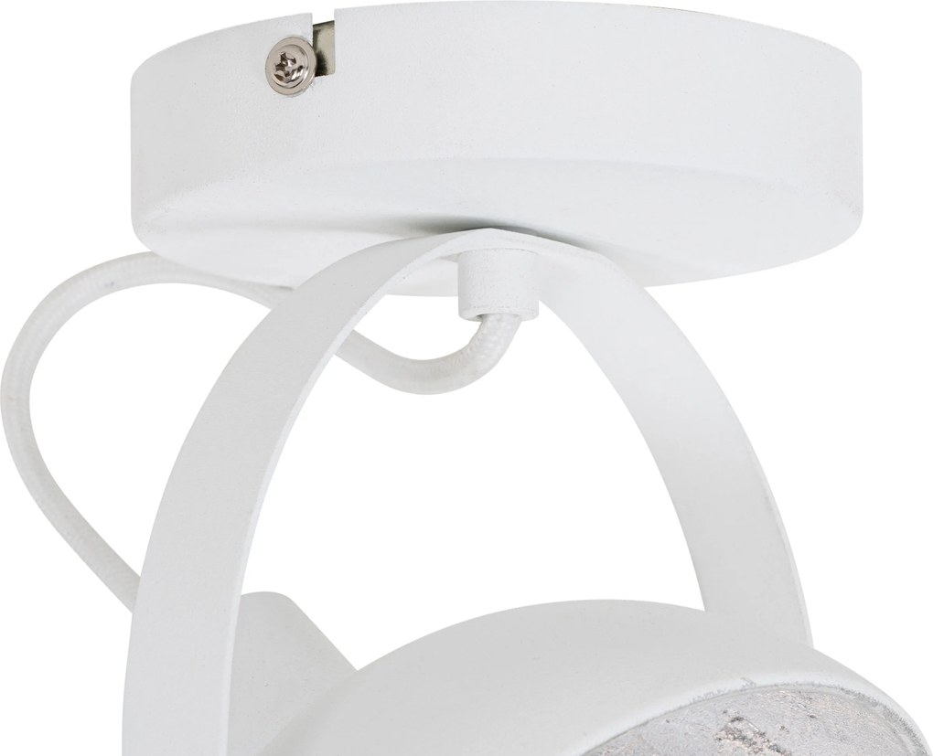 Industrialna lampa sufitowa biała ze srebrnym 15 cm regulowana - Magnax