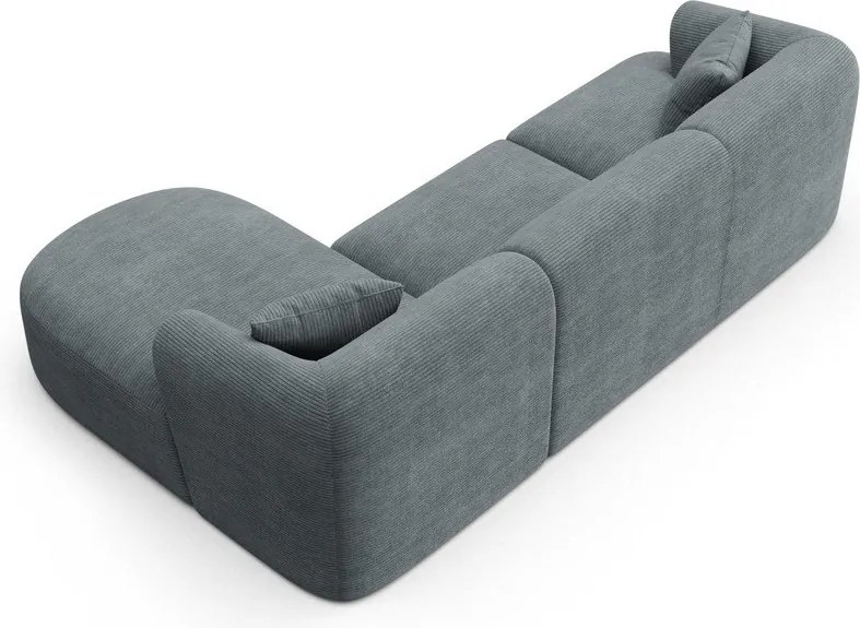 Ciemnoszary sztruksowy narożnik (prawostronny/z szezlongiem) Campi – Cosmopolitan Design