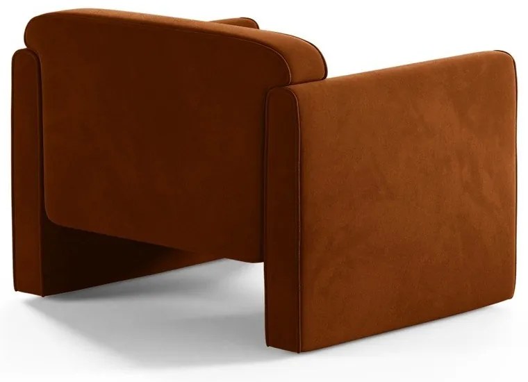 Aksamitny fotel w kolorze terakoty Abby – Micadoni