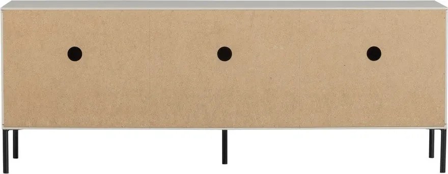 Jasnoszara szafka pod TV z litego drewna sosnowego 150x56x44 cm New Gravure – WOOOD