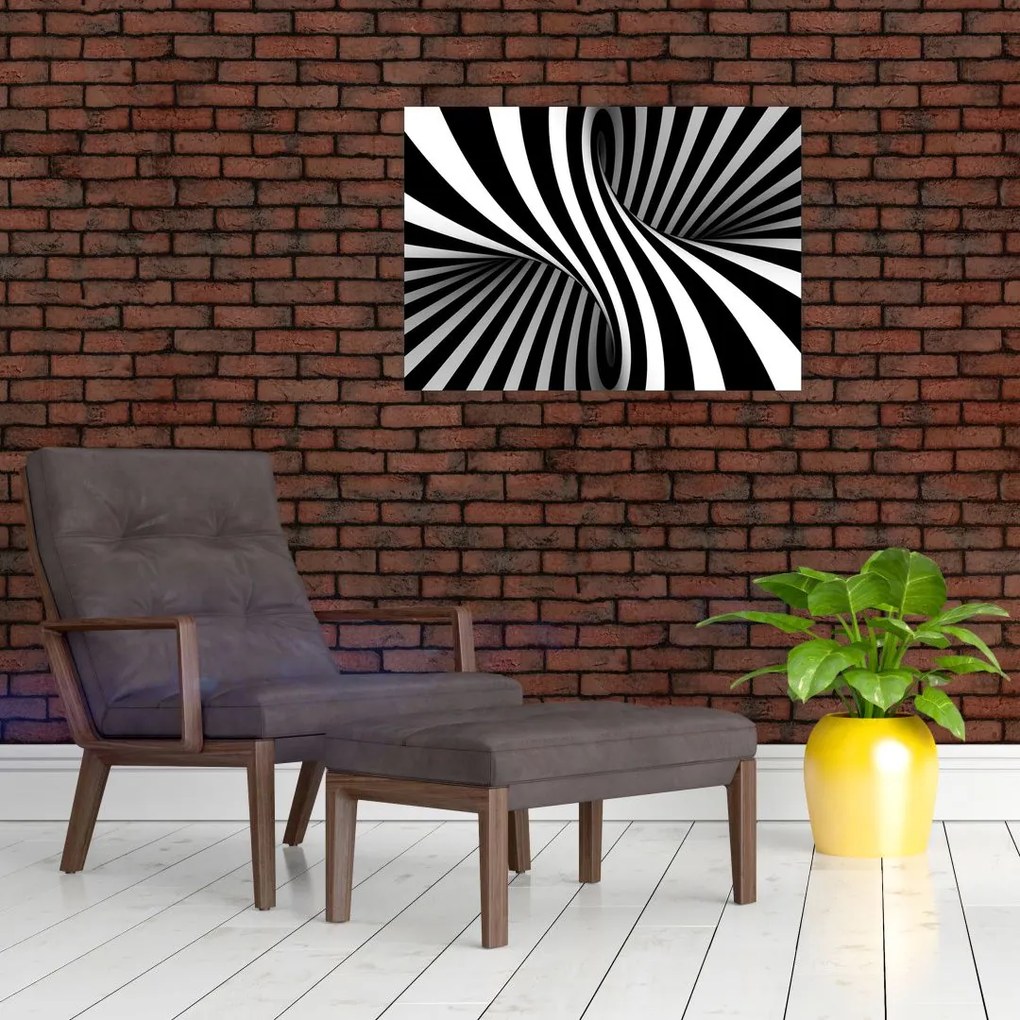 Abstrakcyjny obraz z paskami zebry (70x50 cm)