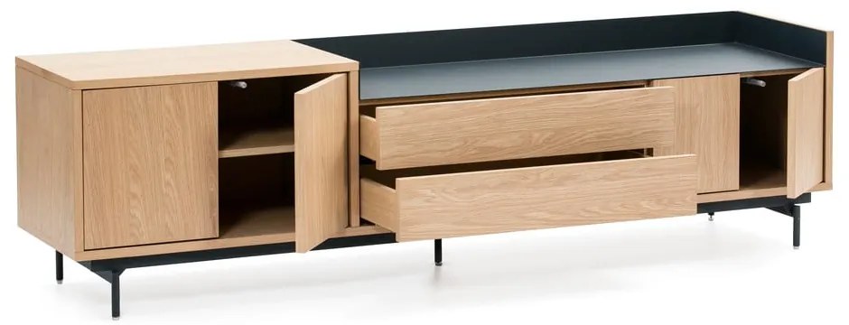 Jasnobrązowo-niebieski stolik pod TV Teulat Valley
