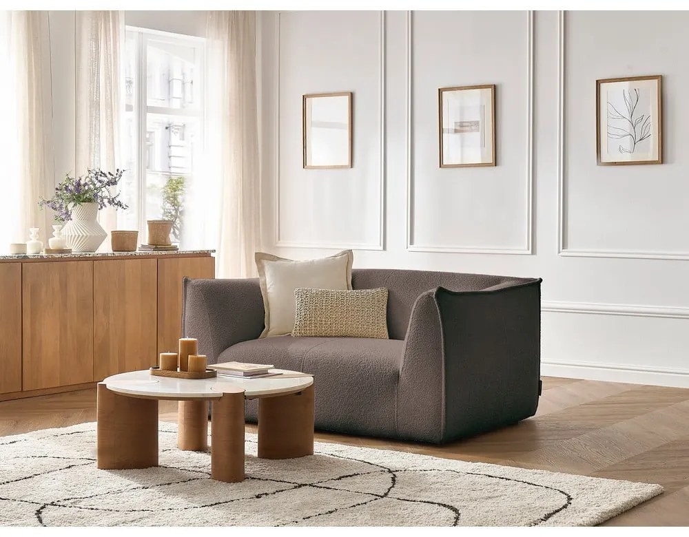 Brązowa sofa z materiału bouclé 170 cm Giorgia – Bobochic Paris