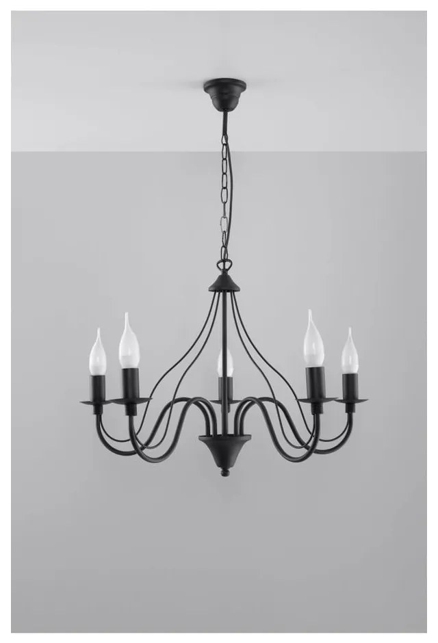 Czarny żyrandolo Sollux Floriano 5