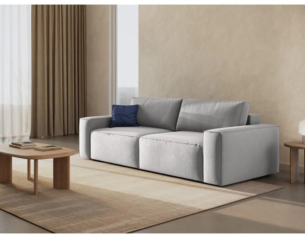 Jasnoszara rozkładana sofa 247 cm Jodie – Micadoni Home