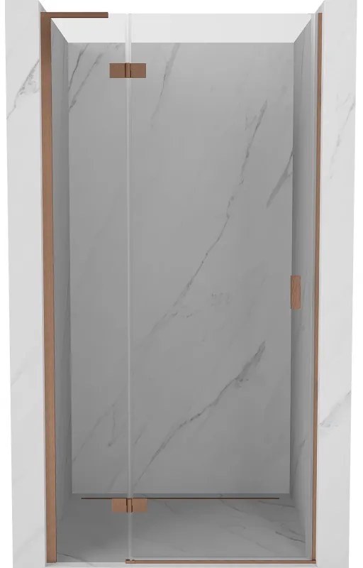Mexen Mist-H L drzwi prysznicowe uchylne lewe 115 cm, transparent, miedź szczotkowana - 8A5L-115-000-65-00-L