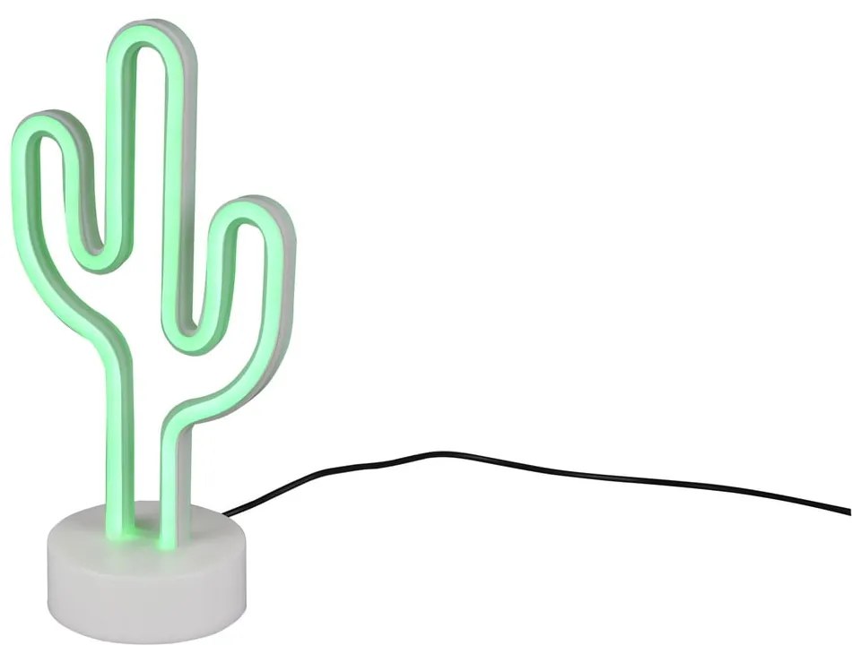 Biała lampa stołowa LED (wys. 29 cm) Cactus – Trio