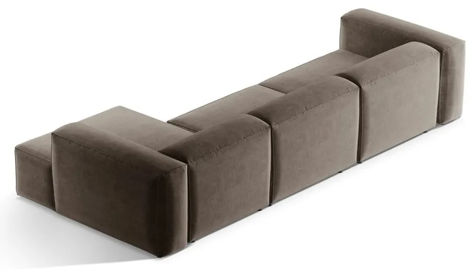 Brązowy narożnik (prawostronny/z szezlongiem) Bergamo – Cosmopolitan Design