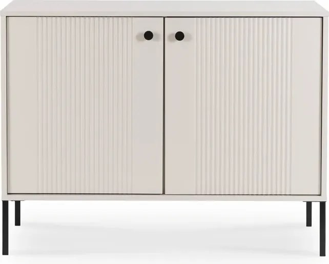 Komoda do Salonu SOFT 104 cm Kaszmir Ryflowana Dwudrzwiowa Japandi