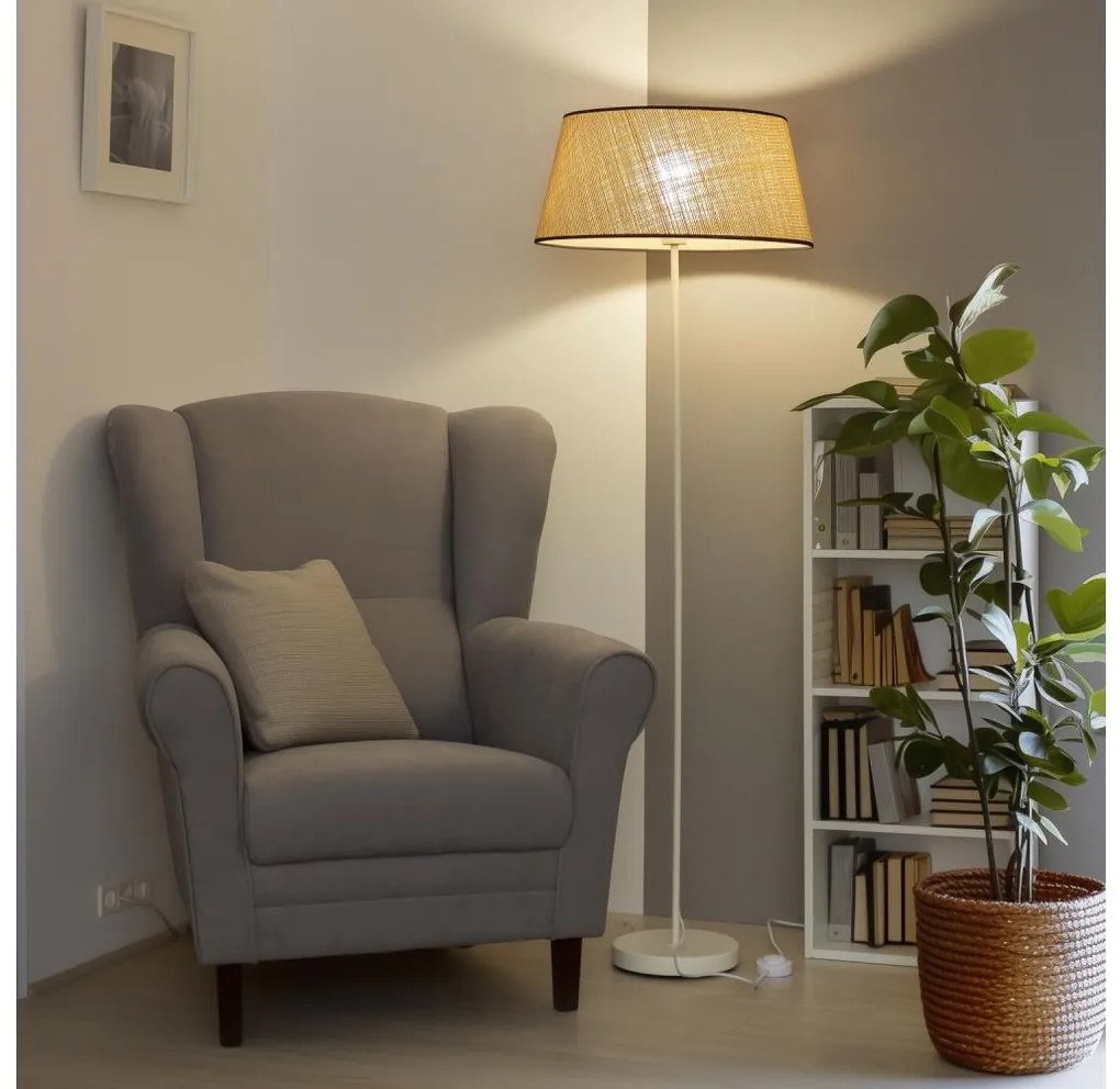 Brilagi - Lampa stojąca LED CERIA 1xE27/40W/230V śr. 50 cm beżowa/biała