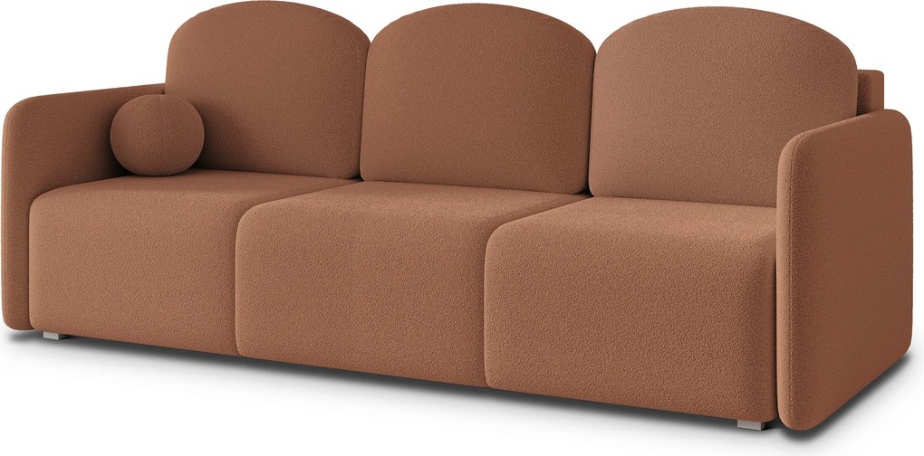 Masseno Sofa SUVI III z funkcją spania i pojemnikiem na pościel, Rozkładana sofa - Miedziany, QUELLE 54