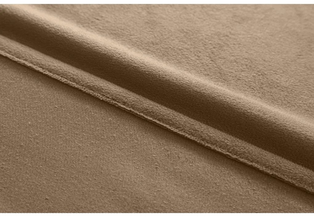 Jasnobrązowa zasłona zaciemniająca VELVET 140x250 cm Zawieszanie: Metalowe pierścienie